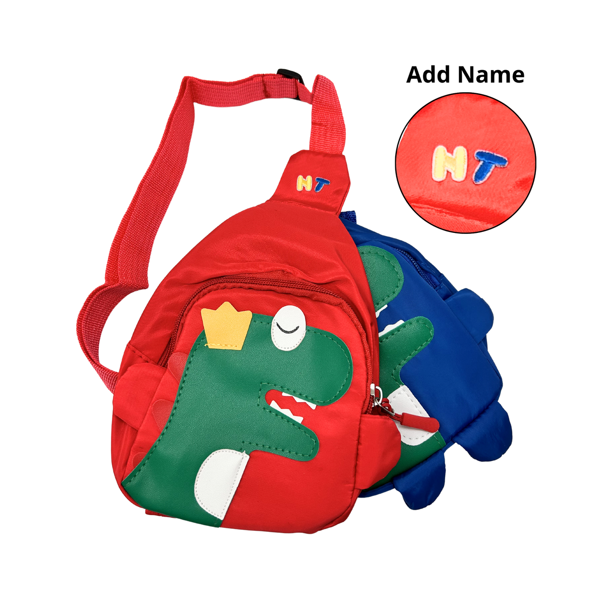 Mini Dino Single Shoulder Sling Bag for Kids (Name Printing)