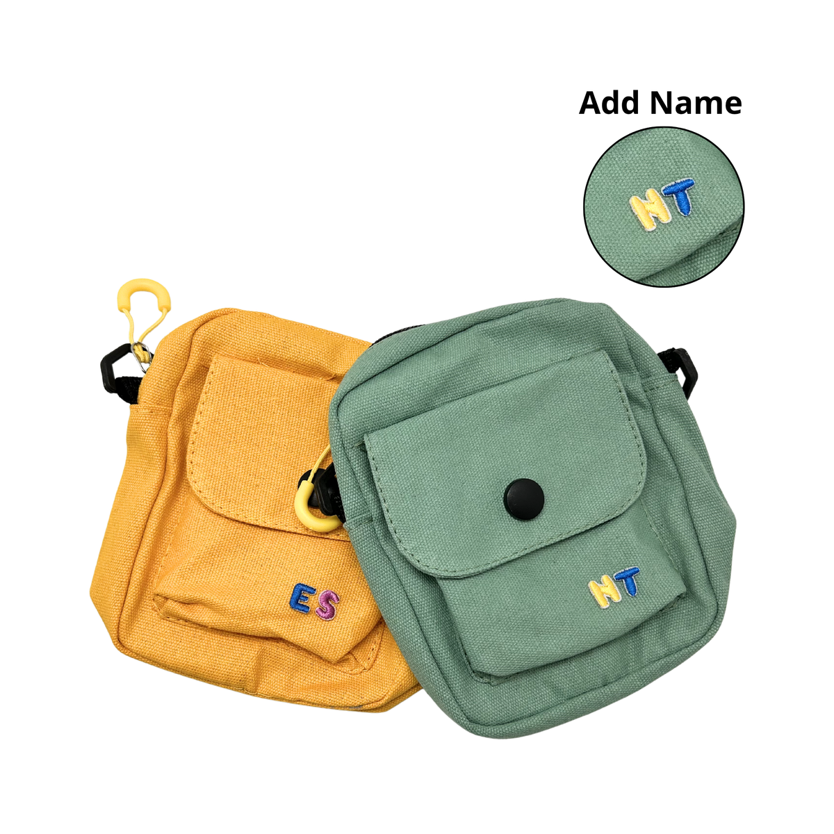 Small Canvas Messenger Bag (Name Printing)