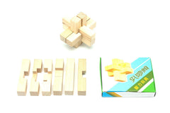 Wooden 'Kong Ming' 6pc Locking Puzzle