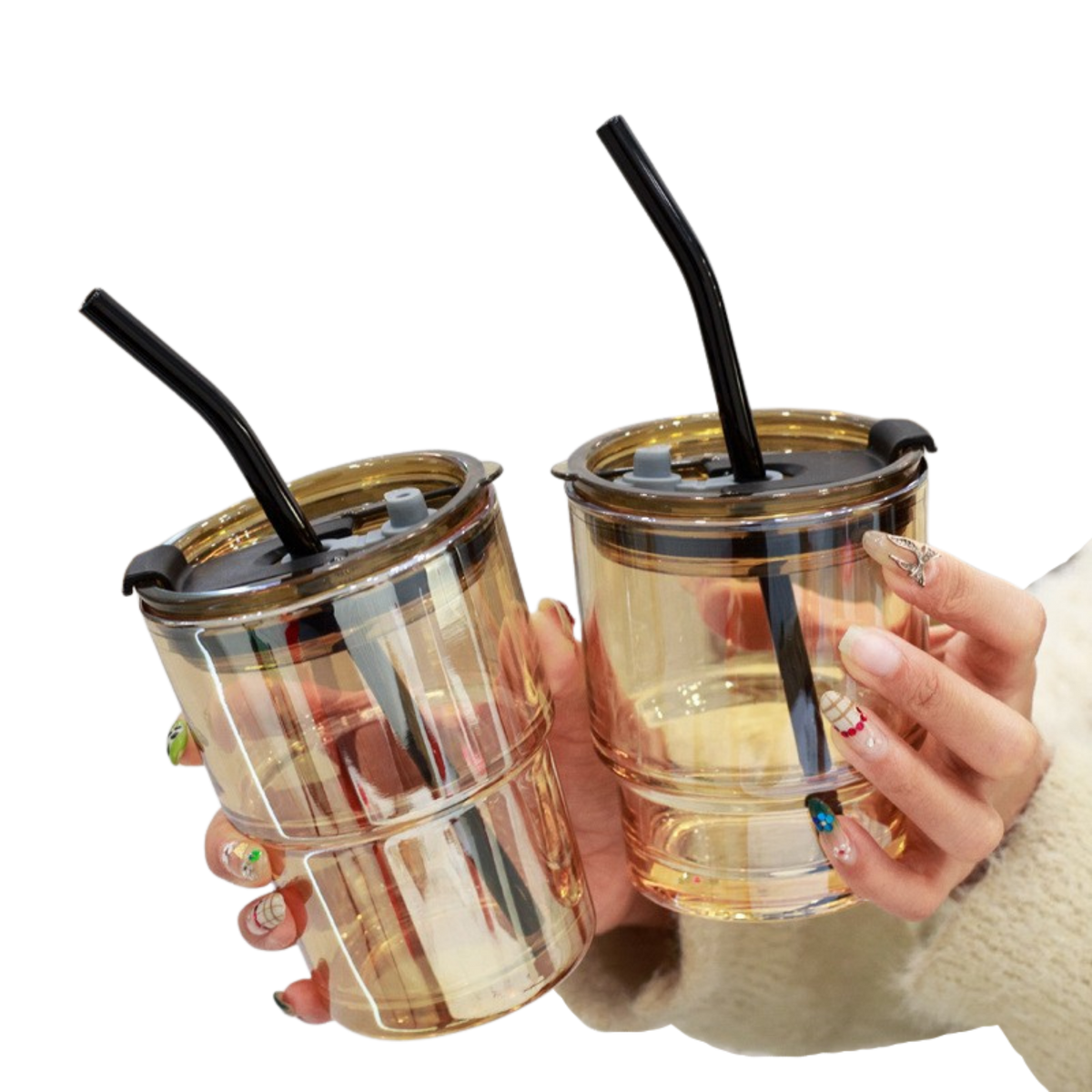 Glass Cup Tumbler w/ Straw (Deliver In 4-6 weeks)