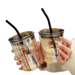 Glass Cup Tumbler w/ Straw (Deliver In 4-6 weeks)