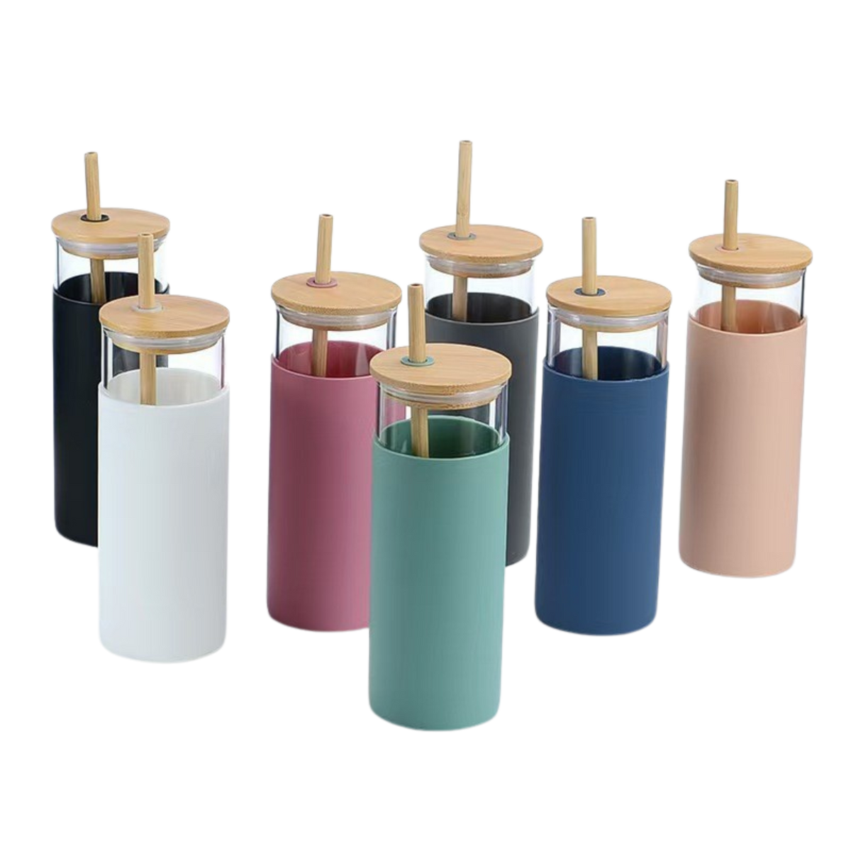 Glass Tumbler w/ Bamboo Straw (Deliver In 4-6 weeks)