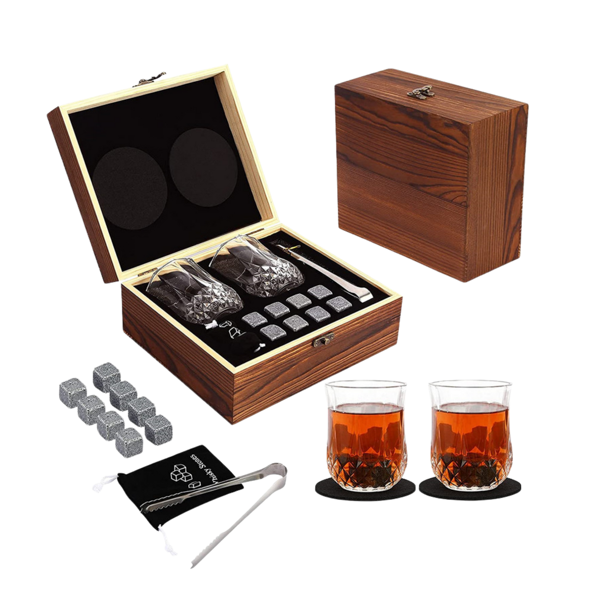 Wooden Whiskey Set Box (Deliver In 4-6 weeks)