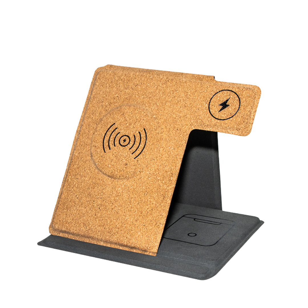 3-in-1 Folding Cork Wireless Charger (Deliver in 4-6 weeks)