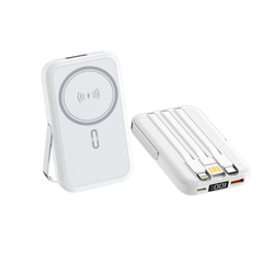 Magnetic Wireless Power Bank w/ Built-in Cable Fast Charge 10,000 Mah (Deliver In 4-6 weeks)