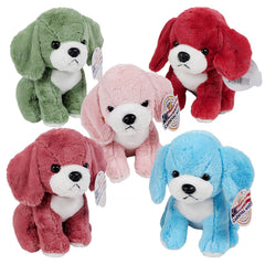 Plush Colorful Puppy Dog Assorted 9" (EACH)