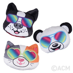 Plush Animal Head With Sunglasses Assortment 8.5" (DZ)
