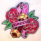 SASSY LIP STICK 4 INCH PATCH ( Sold by the piece or dozen )-