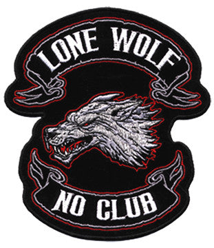 LONE WOLF NO CLUB PATCH (Sold by the piece)