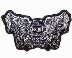 RHINESTONE BIKER BITCH WINGS PATCH (Sold by the piece)