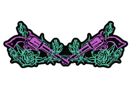 ROSES AND PISTOLS PATCH (Sold by the piece)