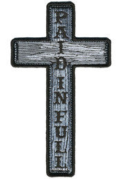 PAID IN FULL CROSS PATCH 5 INCH (Sold by the piece)