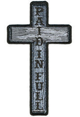 PAID IN FULL CROSS PATCH 5 INCH (Sold by the piece)