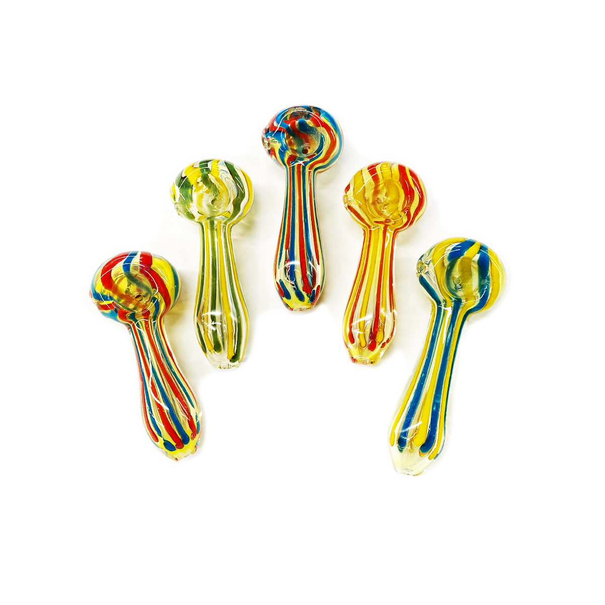3" Hand Pipe Silver Fumed Glass and Color Line