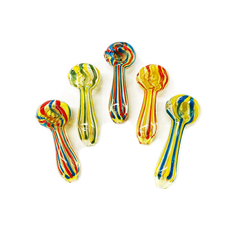 3" Hand Pipe Silver Fumed Glass and Color Line