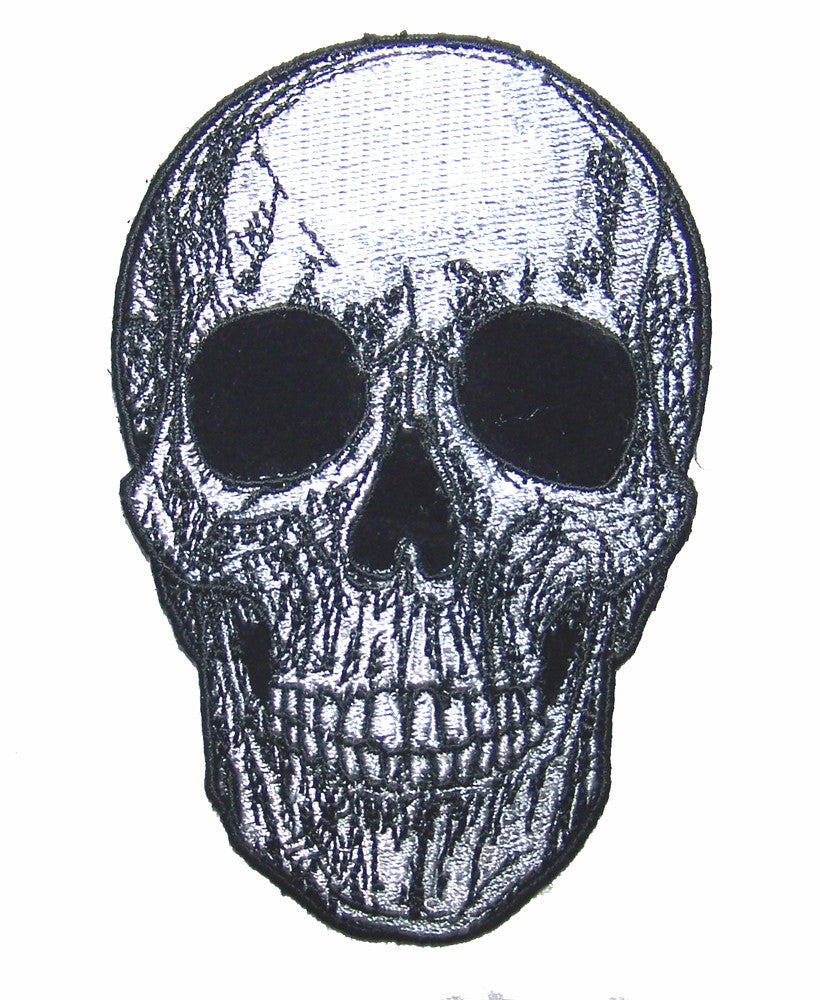 HUMAN SUB SKULL 4 IN EMBROIDERED PATCH  (sold by the piece )