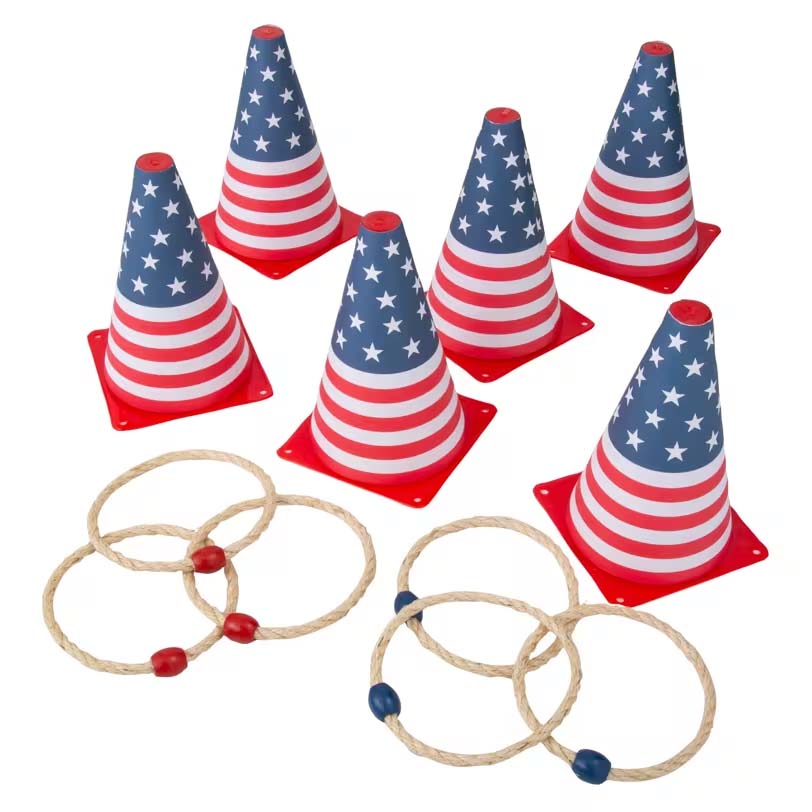 Patriotic USA Flag Cone Ring Toss Game 5.25" x 8" (EACH)