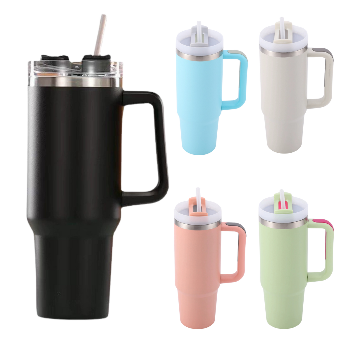 1.2L Stainless Steel Insulated Tumbler with Straw