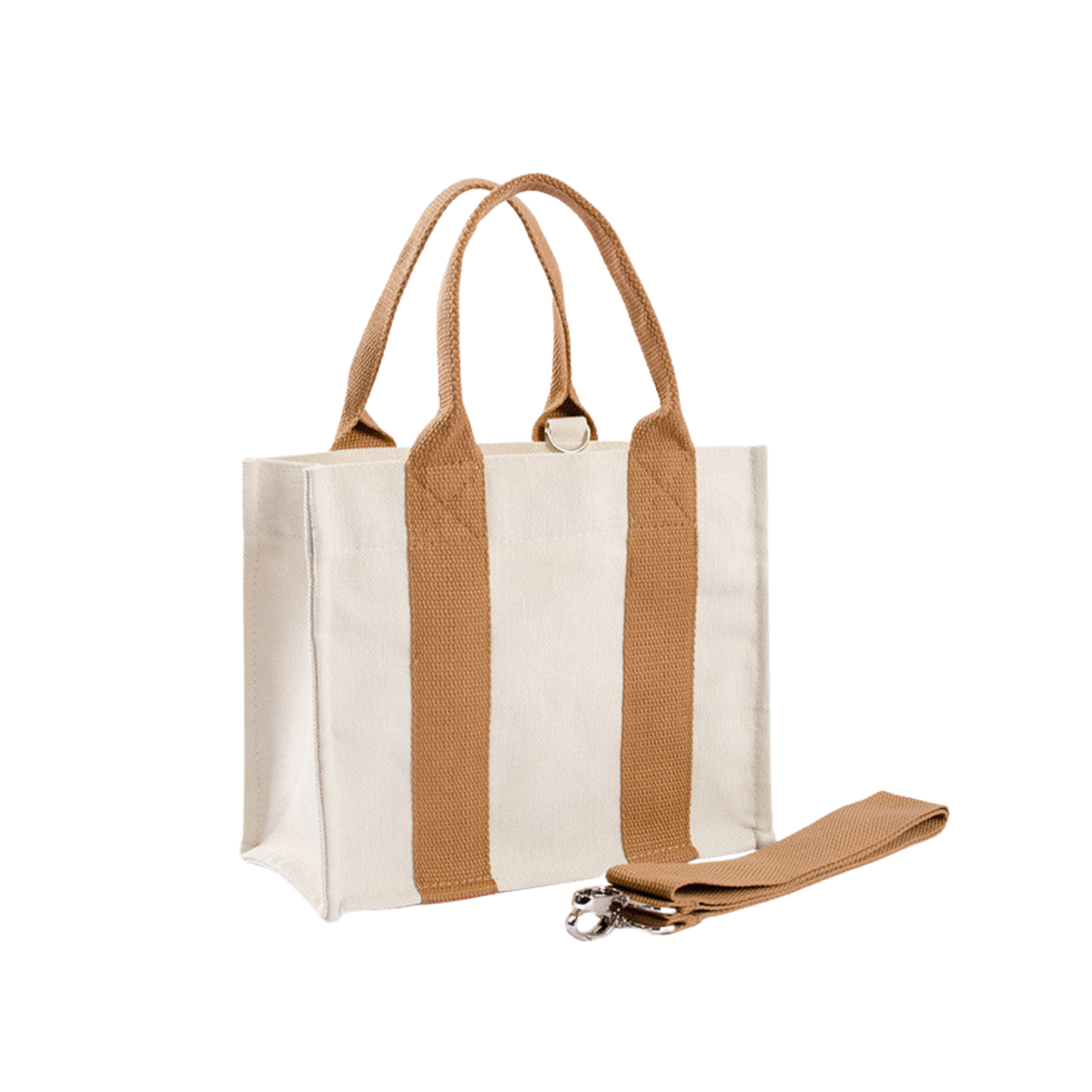Cotton Canvas Crossbody Tote Bag