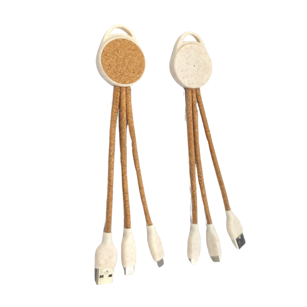 Three-in-One Cork Portable Charging Cable (Deliver in 4-6 weeks)