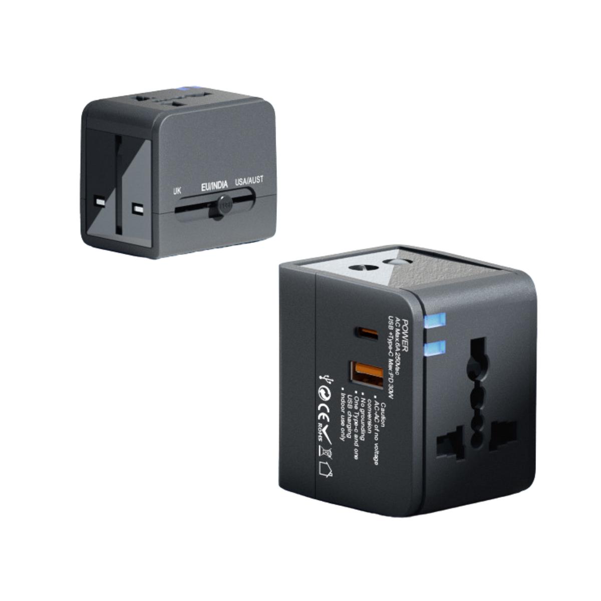 Universal Travel Adaptor with 1 USB and 1 USB C (Deliver in 4-6 weeks)