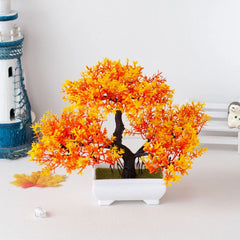 0407GG Artificial Plant Bonsai Plastic Small Tree Pot Fake Plant Flower Potted Ornaments for Home Room Table Garden Hotel Decoration