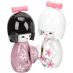 0907BA 2 Pcs Wooden Kimono Kimono Japanese Gift Party Ornament Artistic Style Kimonos Supplies Wooden Traditional Decor Tabletop Dolls