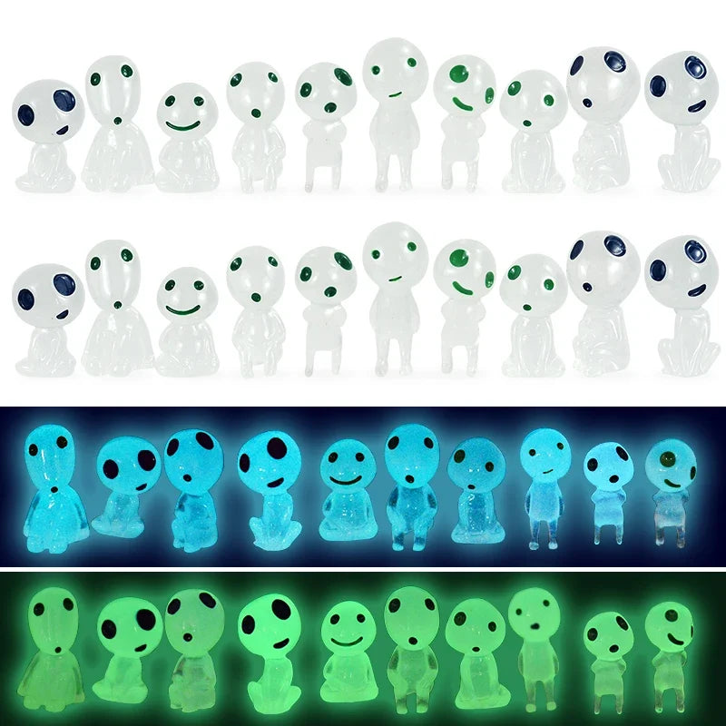 0207ba 5/10Pcs Luminous Alien Elf Ghost Glowing Blue Green Light Decoration Micro Landscape Garden Miniature Doll Props Halloween Decor