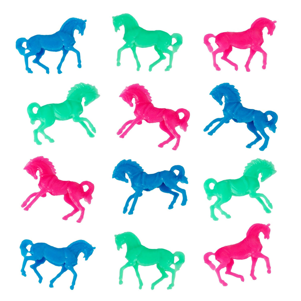 Colorful Plastic Horse Assortment 2" (144 PACK)