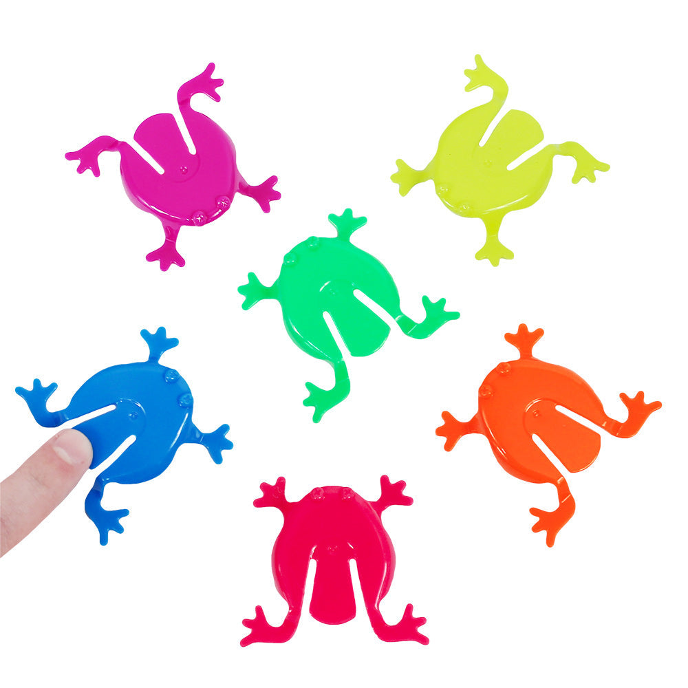 Neon Plastic Jumping Frog Assortment 2.25" (144 PACK)
