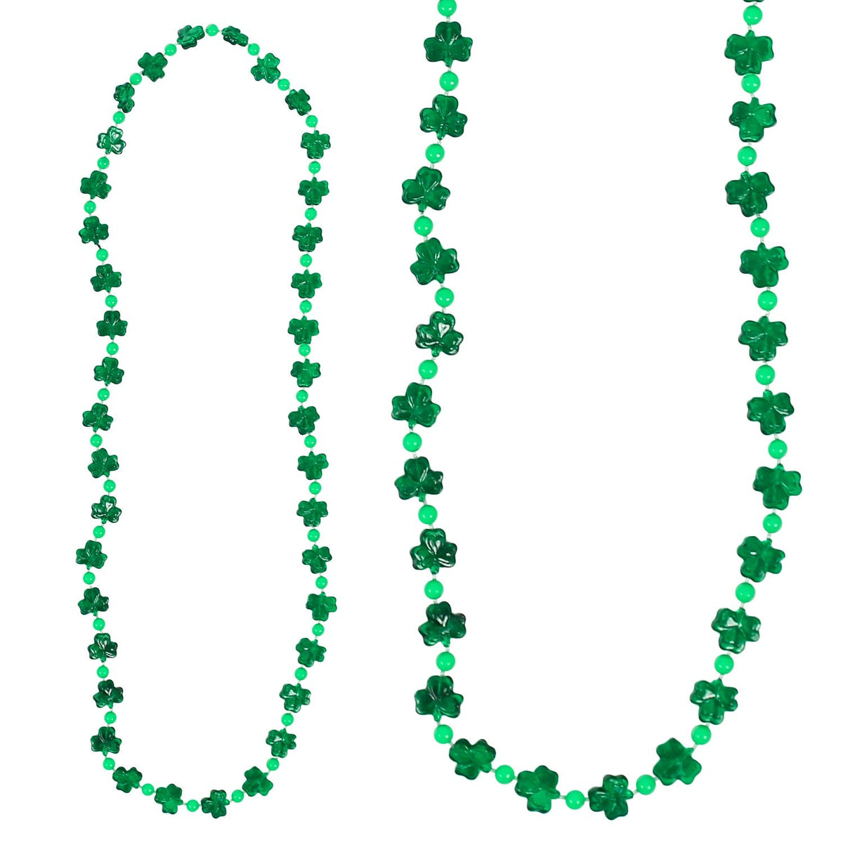 Beads - Clear Shamrocks 33" (DZ)