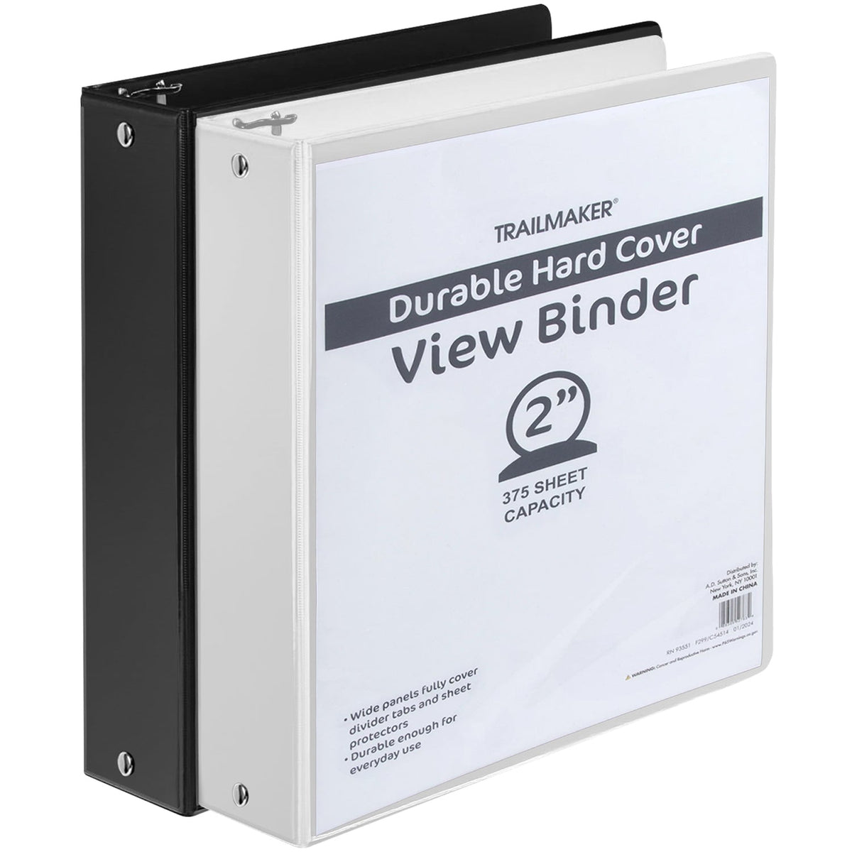 Bulk 2-Inch Hardcover 3-Ring Binders
