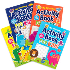 Bulk Activity Book for Kids with Puzzles, Tracing, & Coloring Pages