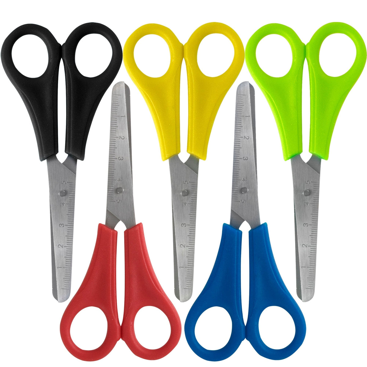 Bulk 5-Inch Kids Safety Scissors with Rounded Cutting Edge