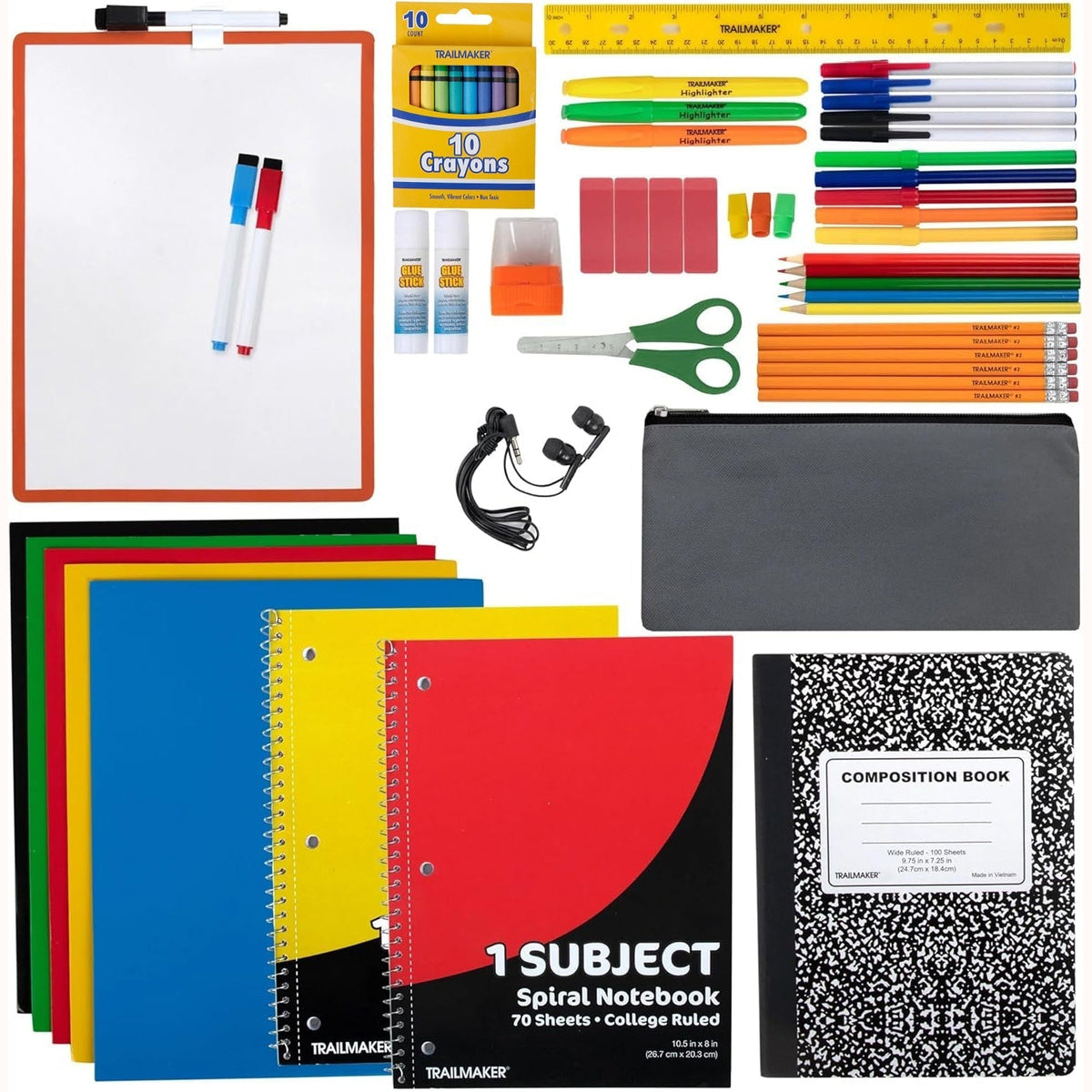 60-Piece Universal Bulk School Supply Kit