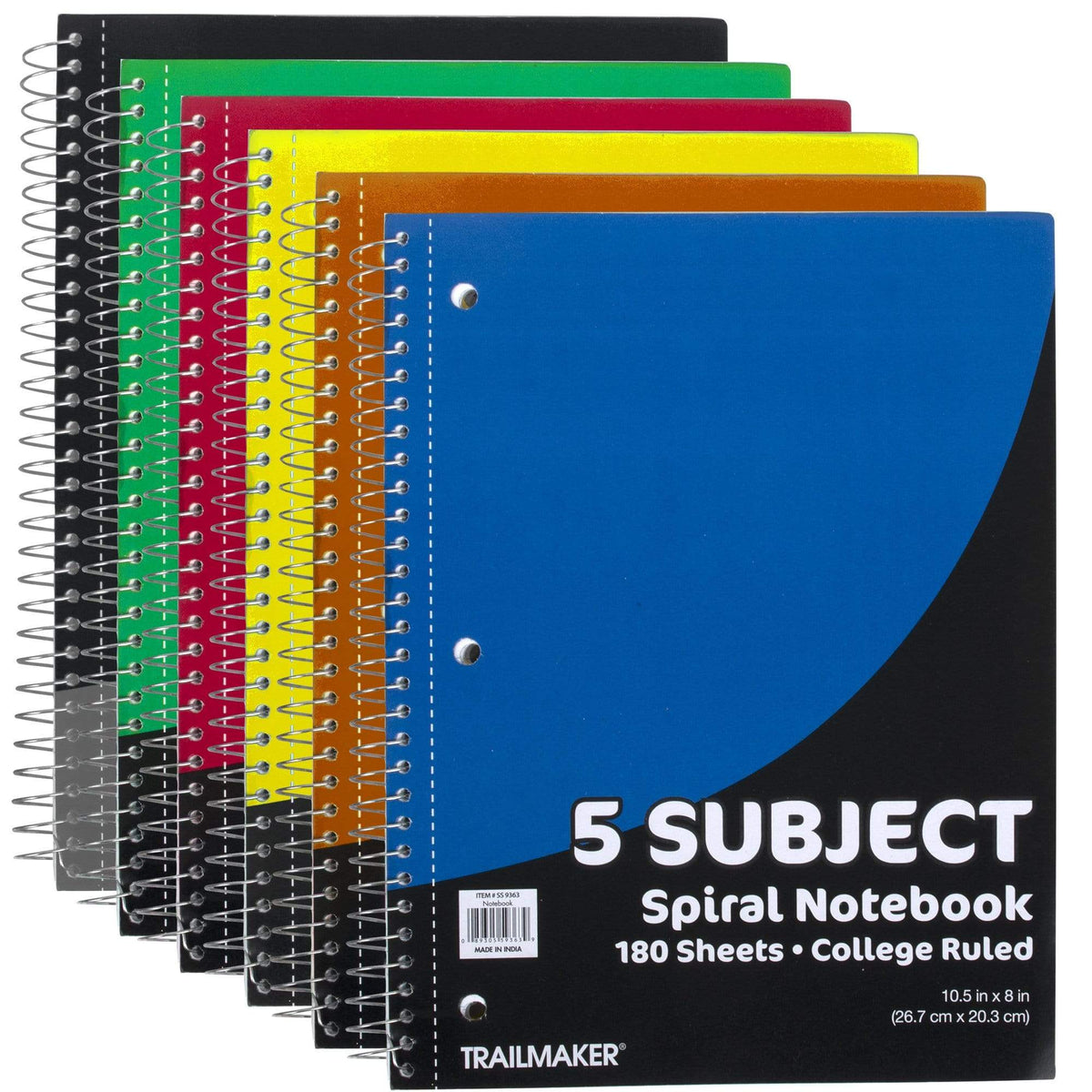 Bulk Trailmaker 5-Subject Spiral Notebook, College Ruled