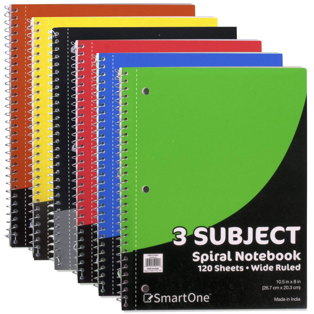 Bulk Trailmaker 3-Subject Notebook, Wide Ruled, 120 Sheets