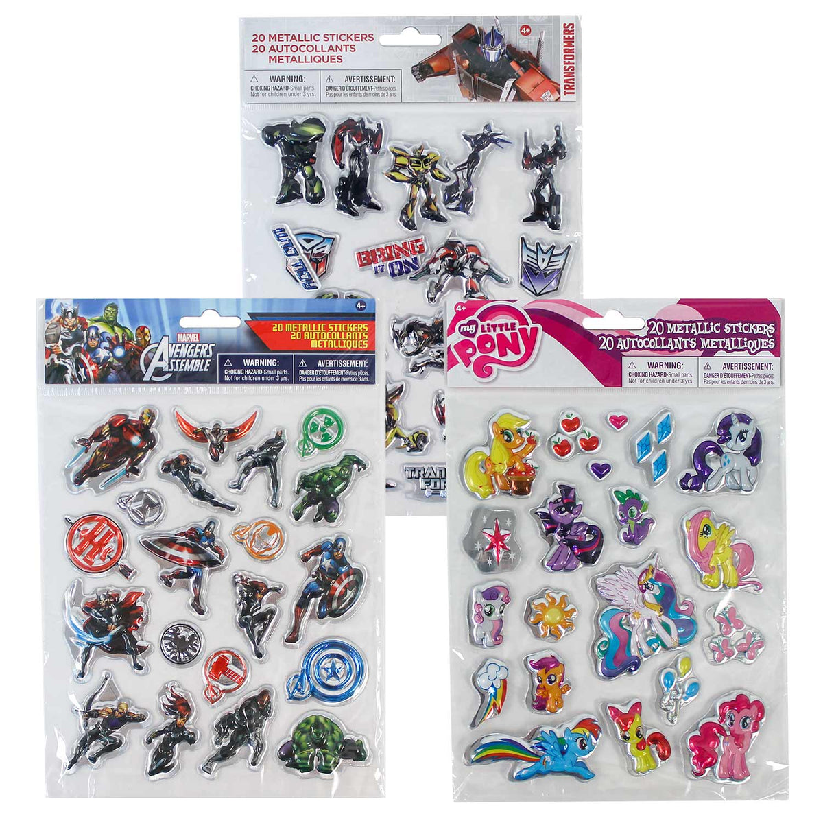 Stickers - Licensed Metallic Puffy Assorted (EACH)