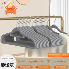 Flocking Hanger For Home Hanger Clothes 100 PCs Storage Teachers Special Shoulder Corner Non-Slip Clothes Hanger Storage Shelf Hanger