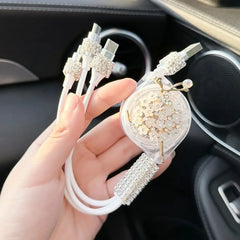 Fast Charging Cute 3 in1 USB Charger Cable Phone