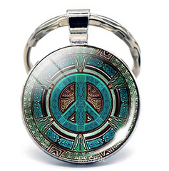 PEACE SIGN SILVER  KEYCHAINS  (sold by the style or assorted)