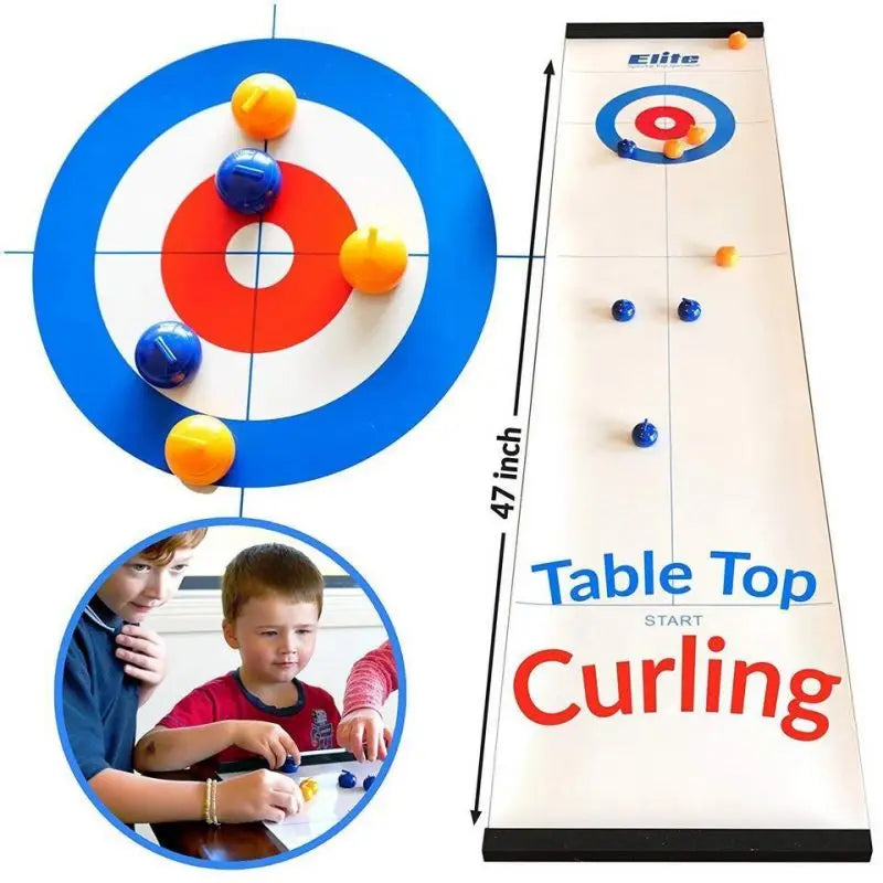 Table Top Curling Game Quality Tabletop Curling Game Compact Curling Board Game Curling Mini Table Games Family Bowling Bar Set