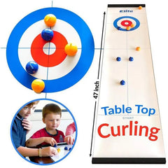 Table Top Curling Game Quality Tabletop Curling Game Compact Curling Board Game Curling Mini Table Games Family Bowling Bar Set