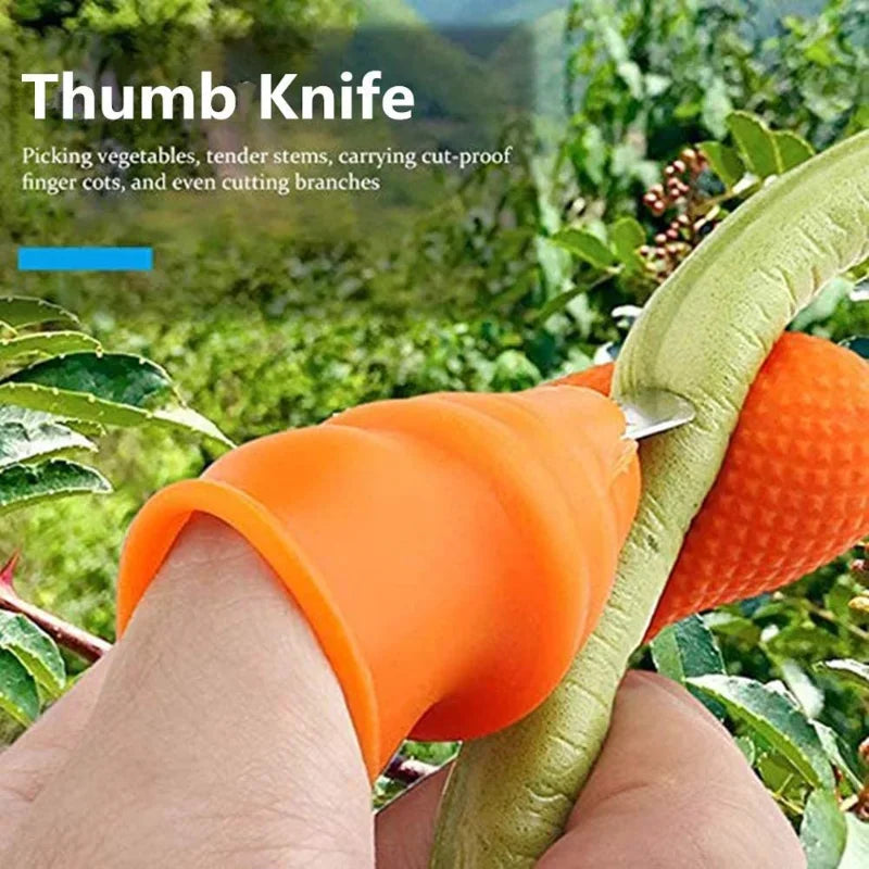 1007GG 1 Set Silicone Finger Protector With Blade For Fruits Vegetable Thumb Knife Finger Guard Kitchen Gadgets Kitchen Accessories