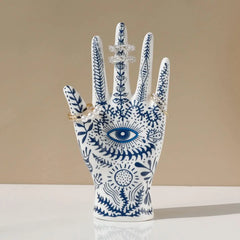 0407BA Devil's Eye of Fatima Jewelry Display Holde Ceramic Mannequin Hand Stand Designed for Necklaces, Bracelets, Rings