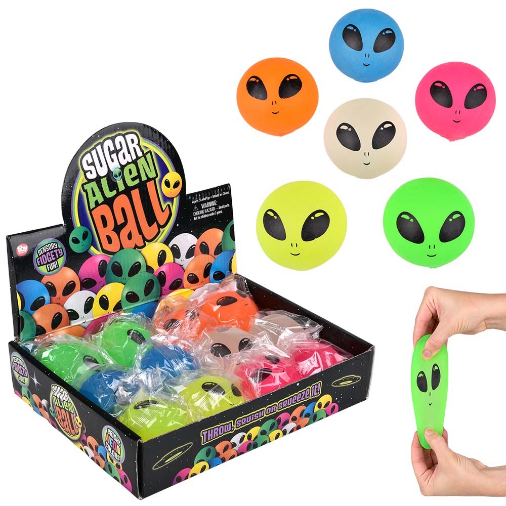 Squeezy Alien Sugar Ball Assortment 2.4" (DZ)