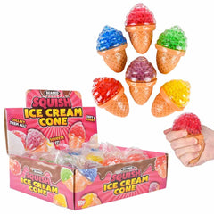 Squeezy Bead Ice Cream Cone Assortment 3.5" (DZ)