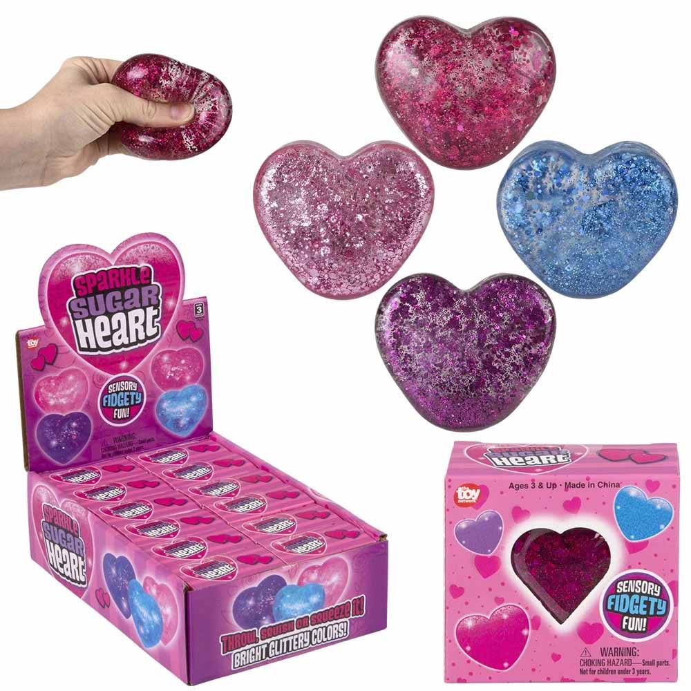 Squeezy Sparkle Sugar Heart Assortment 2.5" (DZ)