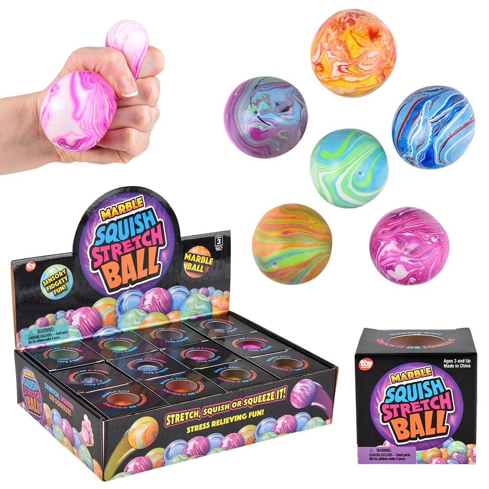 Squish Stretch Marbleized Yummy Ball Assortment 2.33" (DZ)