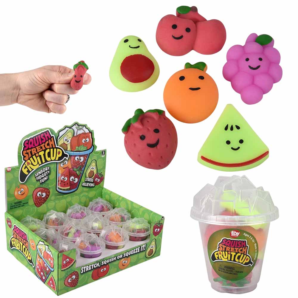 Squishy Stretchy 6 Pc Fruit Cups (DZ)